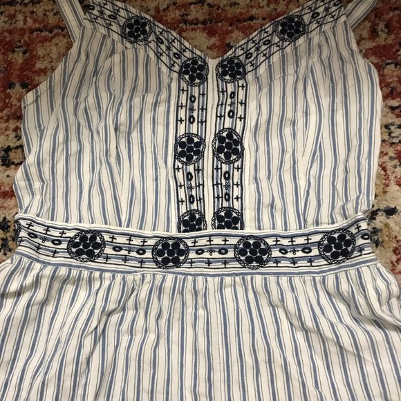 White and Navy Striped Romper - Picture 3 of 3